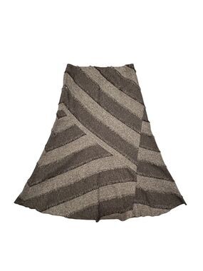Lena Gabrielle New York Long Black Grey Swing Skirt With Fringe Detail Size 12